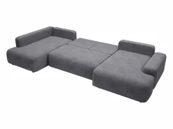 Vente-unique Sofá Xxl|Gran sofá cama rinconera izquierda panorámico tela texturizada DAVISO