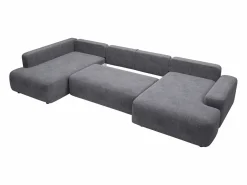 Vente-unique Sofá Xxl|Gran sofá cama rinconera izquierda panorámico tela texturizada DAVISO