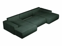Gran sofá cama rinconera panorámico de pana con compartimentos AMELIA^Vente-unique Sale