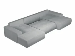 Gran sofá cama rinconera panorámico de pana AMELIA^Vente-unique Sale