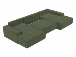 Gran sofá cama rinconera panorámico de tela AMELIA^Vente-unique