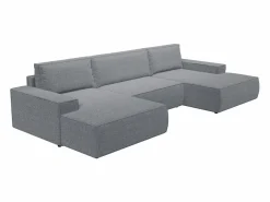 Vente-unique Sofá Xxl|Gran sofá cama rinconera panorámico en tela texturizada AMELIA