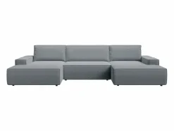 Vente-unique Sofá Xxl|Gran sofá cama rinconera panorámico en tela texturizada AMELIA