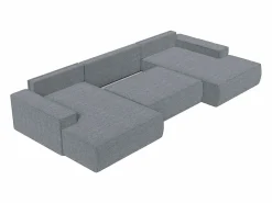 Vente-unique Sofá Xxl|Gran sofá cama rinconera panorámico en tela texturizada AMELIA