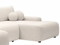 Vente-unique Sofá Xxl|Gran sofá cama rinconera panorámico en tela texturizada DAVISO