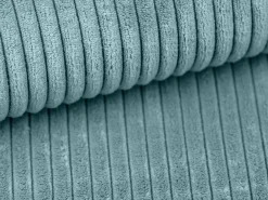 Vente-unique Gran sofá cama rinconera panorámico de pana AMELIA Azul turquesa Hot