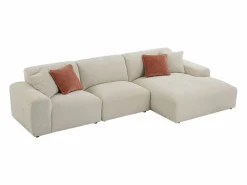 Maison Céphy Gran sofá rinconera derecha de pana TIRONO de Beige Clearance