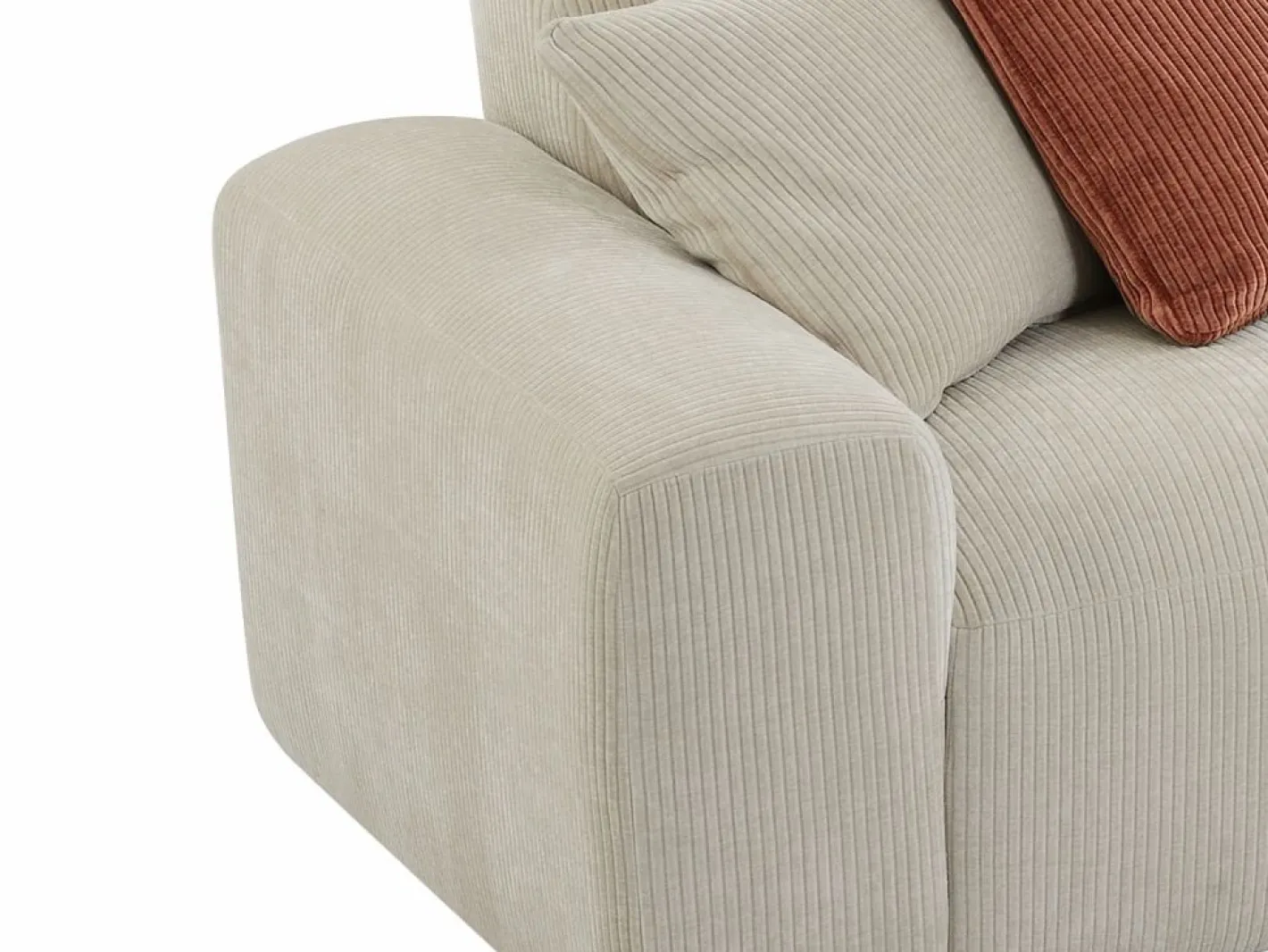 Maison Céphy Gran sofá rinconera derecha de pana TIRONO de Beige Clearance