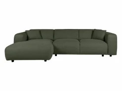 Maison Céphy Gran sofá rinconera izquierda de tela jaspeada POGNI de Verde New