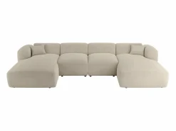 Maison Céphy Gran sofá rinconera panorámico de tela POGNI de Beige Sale