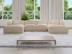 Maison Céphy Gran sofá rinconera panorámico de tela POGNI de Beige Sale