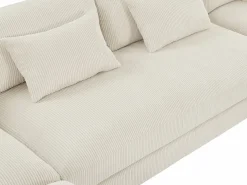 Vente-unique Gran sofá rinconera panorámico + puf de pana SPERONE de Pascal Morabito Beige Outlet