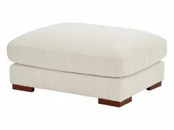 Vente-unique Gran sofá rinconera panorámico + puf de pana SPERONE de Pascal Morabito Beige Outlet