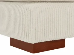 Vente-unique Gran sofá rinconera panorámico + puf de pana SPERONE de Pascal Morabito Beige Outlet