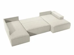 Vente-unique Sofá Xxl|Gran sofá rinconera panorámico derecho y convertible de pana AMELIA