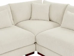 Vente-unique Gran sofá rinconera panorámico de pana SPERONE Beige Online