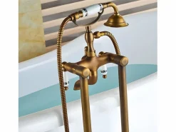 Valaz Grifo bañera de pie retro FLORINA envejecido Dorado Discount