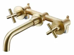 Grifo bimando lavabo empotrado CARBINI oro cepillado^Valaz Best