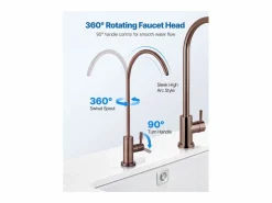 Grifo de Agua Potable SucceBuy sin Plomo en Acero Inoxidable, Grifo de Ósmosis Inversa con Válvula en Latón Macizo, Anticorrosivo y Duradero, para Cocina^ Best