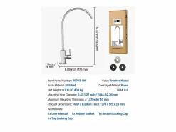 Grifo de Agua Potable SucceBuy sin Plomo en Acero Inoxidable, Grifo de Ósmosis Inversa con Válvula en Latón Macizo, Filtrado de Arco Alto, para Fregadero Cocina^ New