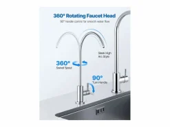 Grifo de Agua Potable SucceBuy sin Plomo en Acero Inoxidable, Grifo de Ósmosis Inversa con Válvula en Latón Macizo, Filtrado de Arco Alto, para Fregadero Cocina^ New