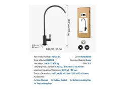 Grifo De Cocina|Grifo de Agua Potable SucceBuy sin Plomo en Acero Inoxidable, Grifo de Ósmosis Inversa con Válvula en Latón Macizo, Filtrado de Arco Alto, Giratorio 360°