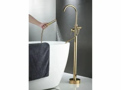 Rea Grifo De Bañera De Suelo Lungo Gold Dorado Clearance