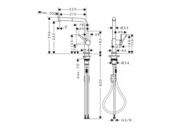 HANSGROHE Grifo De Cocina|Grifo de cocina con ducha Talis M54 270 cromo
