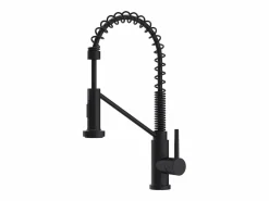 Vente-unique Grifo de cocina con ducha extraíble de acero inoxidable - mate - ROFLEX Negro Online
