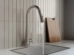 Vente-unique Grifo De Cocina|Grifo de cocina con ducha extraíble de acero inoxidable - Cromado - RONA