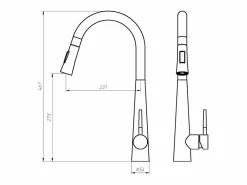 Vente-unique Grifo De Cocina|Grifo de cocina con ducha extraíble de acero inoxidable - Cromado - RONA