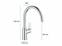 GROHE Grifo de cocina Start Curve Quickfix cromado Gris claro Clearance