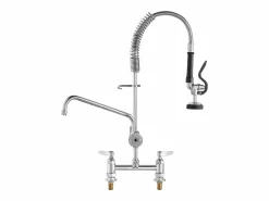 Grifo de Cocina, SucceBuy Grifo de Fregadero de Cocina Comercial con Rociador de Prelavado, 66 cm de Altura Plateado