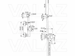 Valaz Grifo de ducha monomando QUELLÓN cromado Plateado