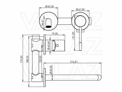 Valaz Grifo de lavabo empotrado ASTANA mate Negro Best