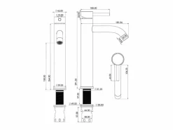 Valaz Grifo|Grifo lavabo alto SLIGO cepillado