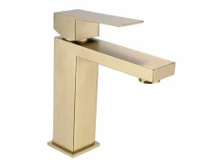 Shower & Design Grifo mezclador mecánico cuadrado en acero inoxidable cepillado - - Alt. 17,8 - CANILAS Dorado Discount