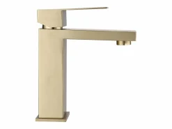 Shower & Design Grifo mezclador mecánico cuadrado en acero inoxidable cepillado - - Alt. 17,8 - CANILAS Dorado Discount
