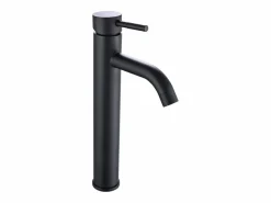 Shower & Design Grifo|Grifo mezclador mecánico redondo de acero inoxidable cepillado, mate, Alt. 29,6, SALAVAN