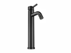 Shower & Design Grifo|Grifo mezclador mecánico redondo de acero inoxidable cepillado, mate, Alt. 29,6, SALAVAN