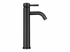 Shower & Design Grifo|Grifo mezclador mecánico redondo de acero inoxidable cepillado, mate, Alt. 29,6, SALAVAN