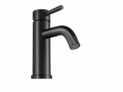 Grifo mezclador redondo de acero inoxidable cepillado, mate, An. 5,1 x Alt. 17 x Pr 16,3 cm, SALAVAN^Shower & Design New