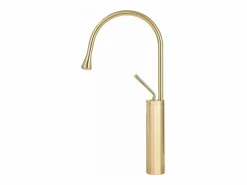 Valaz Grifo monomando lavabo alto giratorio CALGARY 48 oro cepillado Dorado