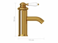 Helloshop26 Grifo para lavabo de baño grifo monomando para baño grifo para baño interior 18 cm dorado 02_0003517 Amarillo