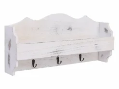Garden Furniture Gryfel Perchero de pared de madera 50x10x23 cm Blanco Online