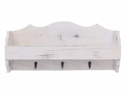 Garden Furniture Gryfel Perchero de pared de madera 50x10x23 cm Blanco Online
