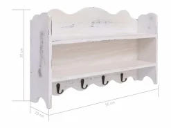 Garden Furniture Perchero|Gryfel Perchero de pared de madera 50x10x30 cm