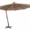 Gryndis Sombrilla jardín colgante con palo madera abeto taupe 3,5x2,9 m^Garden Furniture Outlet