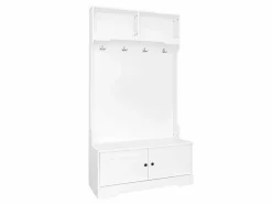 ModernLuxe Guardarropa - 4 ganchos y 4 compartimentos - Blanco Clearance