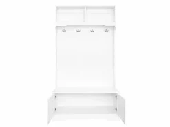 ModernLuxe Guardarropa - 4 ganchos y 4 compartimentos - Blanco Clearance